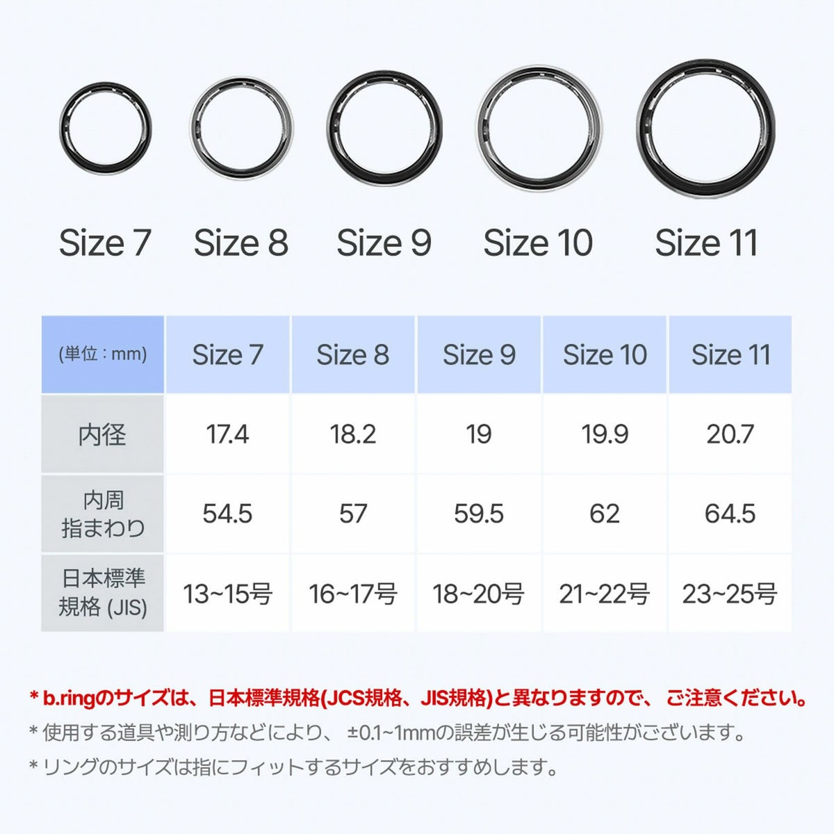 b.ring (サイズ8) ブリング スマートリング チタン シルバー / B084TNSVRNG