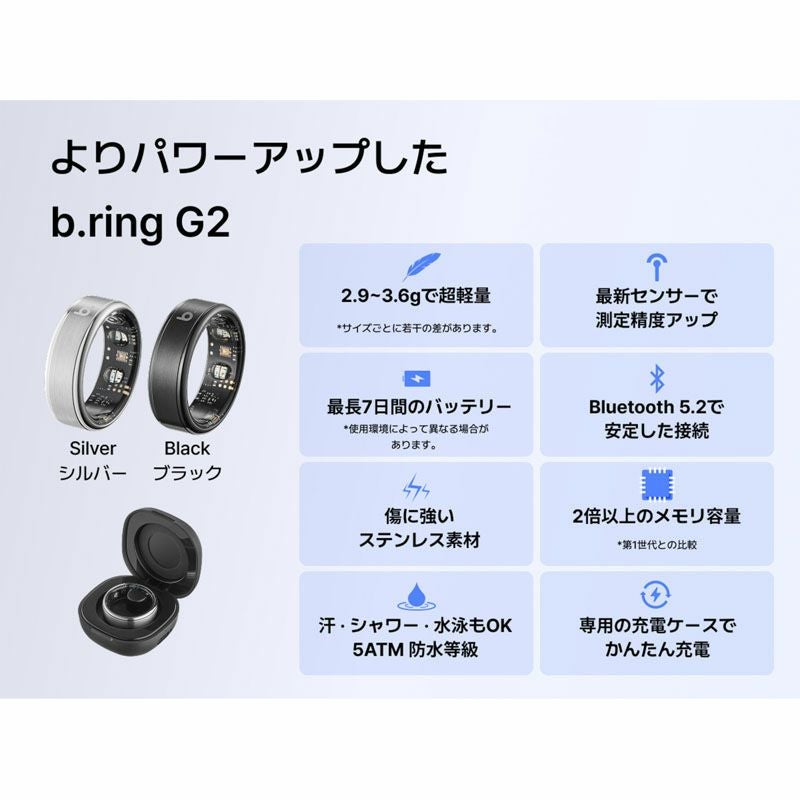 b.ring (サイズ10)ブリング スマートリング G2モデル ステンレススチール ブラック  / B105SBK2