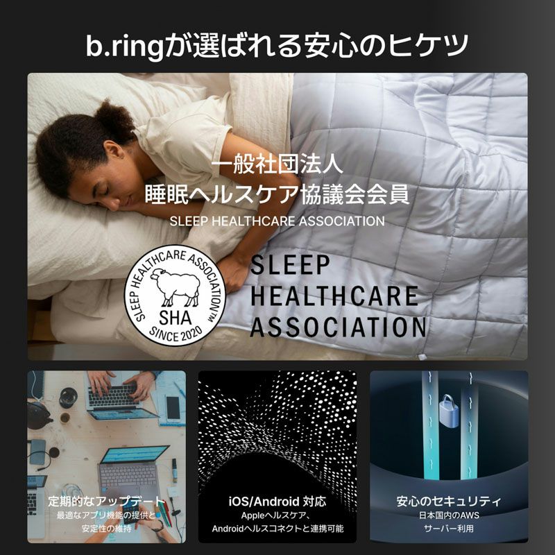 b.ring (サイズ8)ブリング スマートリング Proモデル チタン シルバー  / BP085TNSV1