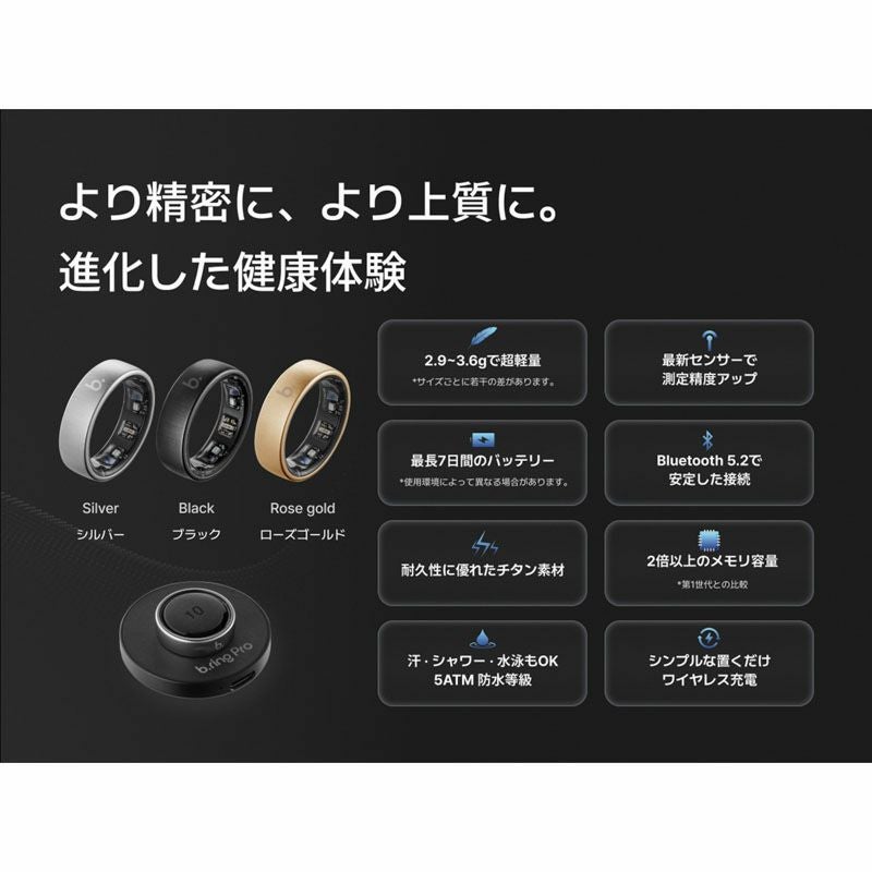 b.ring (サイズ7)ブリング スマートリング Proモデル チタン ローズゴールド  / BP075TNRG1